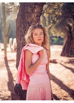 Reserved - Bawełniany top - różowy ze sklepu Reserved w kategorii Bluzki damskie - zdjęcie 187669589