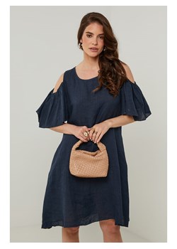 Rodier Lin Lniana sukienka w kolorze granatowym ze sklepu Limango Polska w kategorii Sukienki - zdjęcie 187669908