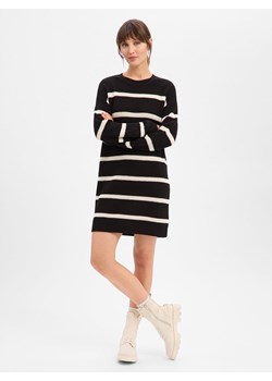 Noisy May Damska sukienka z dzianiny Kobiety Sztuczne włókno czarny w paski ze sklepu vangraaf w kategorii Sukienki - zdjęcie 187670569