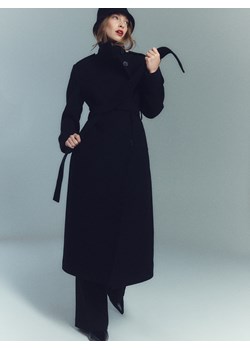 Reserved - Płaszcz z dodatkiem wełny - czarny ze sklepu Reserved w kategorii Płaszcze damskie - zdjęcie 187670909