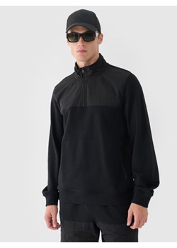 Męska bluza nierozpinana bez kaptura 4F 4FRSS24TSWSM2035 - czarna ze sklepu Sportstylestory.com w kategorii Bluzy męskie - zdjęcie 187671509