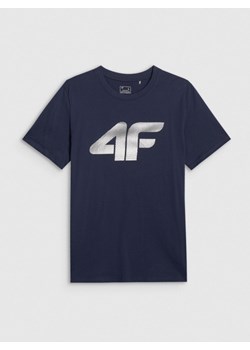Męski t-shirt z nadrukiem 4F 4FRMM00TTSHM3251 - granatowy ze sklepu Sportstylestory.com w kategorii T-shirty męskie - zdjęcie 187671556