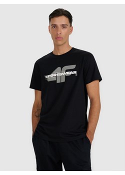 Męski t-shirt z nadrukiem 4F 4FWAW25TTSHM3127 - czarny ze sklepu Sportstylestory.com w kategorii T-shirty męskie - zdjęcie 187671559