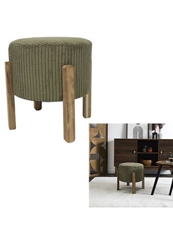 THE HOME DECO FACTORY Hocker w kolorze khaki - wys. 35 x Ø 35 cm ze sklepu Limango Polska w kategorii Pufy i siedziska - zdjęcie 187674998