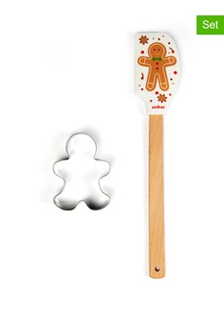 Trendy Kitchen by EXCÉLSA 2-częściowy zestaw &quot;Wonderful Ginger&quot; w kolorze biało-jasnobrązowym ze sklepu Limango Polska w kategorii Akcesoria do pieczenia - zdjęcie 187675079