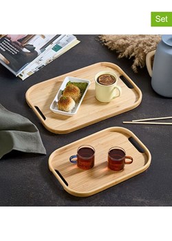 Violeta Home Tace (2 szt.) w kolorze jasnobrązowym ze sklepu Limango Polska w kategorii Misy i tace dekoracyjne - zdjęcie 187675117