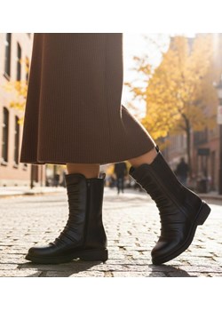 Czarne wysokie botki damskie /L3-1 H2 18573 G284/ ze sklepu Pantofelek24.pl w kategorii Workery damskie - zdjęcie 187676277