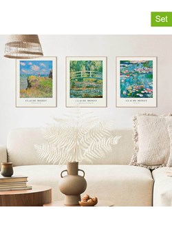 Orangewallz Druki artystyczne (3 szt.) &quot;Monet&quot; w ramce ze sklepu Limango Polska w kategorii Obrazy - zdjęcie 187676359