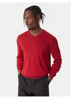 BOSS Sweter Baram 50476363 Czerwony Regular Fit ze sklepu MODIVO w kategorii Swetry męskie - zdjęcie 187677139
