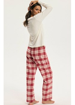 Esotiq bawełniana piżama damska z misiem Chrismis 44547-01X, Kolor kremowo-czerwony, Rozmiar L, Esotiq ze sklepu Primodo w kategorii Piżamy damskie - zdjęcie 187678477