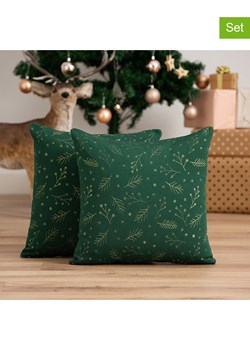 GAMUSI Poszewki (2 szt.) &quot;Berrie&quot; w kolorze złoto-zielonym na poduszkę ze sklepu Limango Polska w kategorii Poduszki dekoracyjne - zdjęcie 187678667