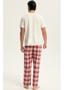 Esotiq bawełniana piżama męska Chrismis 44550-01X, Kolor kremowo-czerwony, Rozmiar L, Esotiq ze sklepu Intymna w kategorii Piżamy męskie - zdjęcie 187678849