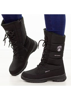 Czarne zimowe śniegowce damskie z membraną American Club Softshell Sn0 ze sklepu suzana.pl w kategorii Śniegowce damskie - zdjęcie 187679935