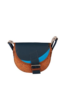 pomarańczowo granataowa damska torebka listonoszka skórzana na ramię ze sklepu Słoń Torbalski w kategorii Listonoszki - zdjęcie 187680039