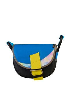 czarno niebieska damska torebka listonoszka skórzana na ramię F ze sklepu Słoń Torbalski w kategorii Listonoszki - zdjęcie 187680067