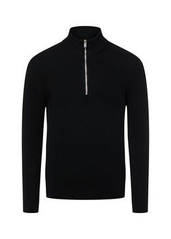 Nils Sundström Troyer męski Mężczyźni Bawełna czarny jednolity ze sklepu vangraaf w kategorii Swetry męskie - zdjęcie 187680166