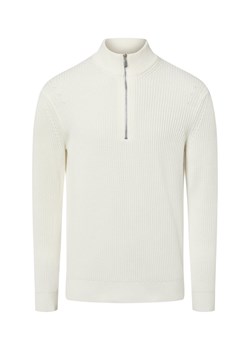 Nils Sundström Troyer męski Mężczyźni Bawełna écru jednolity ze sklepu vangraaf w kategorii Swetry męskie - zdjęcie 187680168