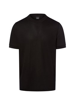 BOSS Koszulka męska - H-Thompson Mężczyźni Bawełna czarny jednolity ze sklepu vangraaf w kategorii T-shirty męskie - zdjęcie 187680187