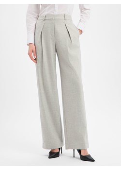 BOSS Orange Damskie spodnie z zawartością wełny - Taflong Kobiety jasny szary marmurkowy ze sklepu vangraaf w kategorii Spodnie damskie - zdjęcie 187680236