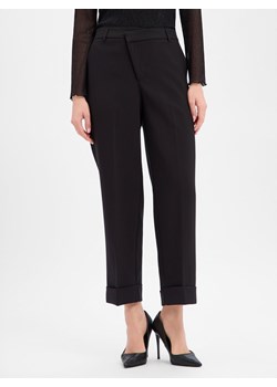 Opus Damskie spodnie materiałowe - Meeri crisscross Kobiety czarny jednolity ze sklepu vangraaf w kategorii Spodnie damskie - zdjęcie 187680267