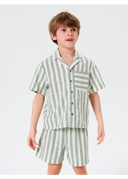 Sinsay - Bawełniany komplet tkaninowy w paski - kremowy ze sklepu Sinsay w kategorii Komplety chłopięce - zdjęcie 187680867