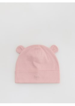 Reserved - Bawełniana czapka z uszkami - pastelowy róż ze sklepu Reserved w kategorii Czapki dziecięce - zdjęcie 187681619
