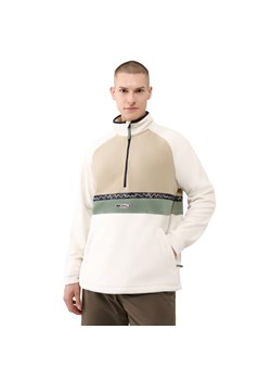 Męski polar nierozpinany bez kaptura Quiksilver Champagne Powder Half Zip Sweatshirt - biały ze sklepu Sportstylestory.com w kategorii Bluzy męskie - zdjęcie 187681755