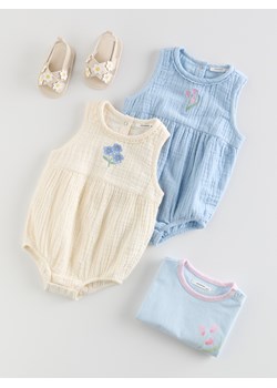 Reserved - Muślinowe body z haftem - złamana biel ze sklepu Reserved w kategorii Body niemowlęce - zdjęcie 187683848