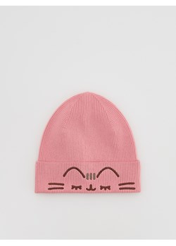 Reserved - Czapka z haftem Pusheen - różowy ze sklepu Reserved w kategorii Czapki dziecięce - zdjęcie 187683857