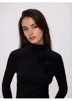 Reserved - Longsleeve z ozdobną aplikacją - czarny ze sklepu Reserved w kategorii Bluzki damskie - zdjęcie 187683877