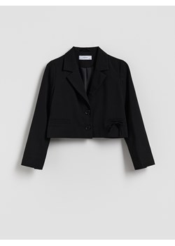 Reserved - Krótka marynarka z wiskozą - czarny ze sklepu Reserved w kategorii Marynarki dziewczęce - zdjęcie 187684096