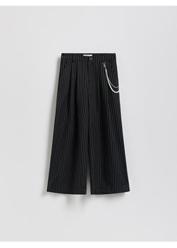 Reserved - Spodnie wide leg w paski - czarny ze sklepu Reserved w kategorii Spodnie dziewczęce - zdjęcie 187684107