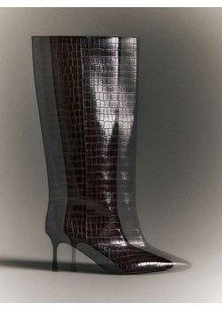 Reserved - Kozaki na obcasie - ciemnobrązowy ze sklepu Reserved w kategorii Kozaki damskie - zdjęcie 187684159