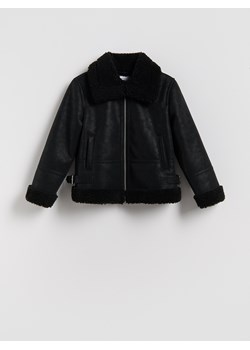 Reserved - Ocieplana kurtka z imitacji skóry - czarny ze sklepu Reserved w kategorii Kurtki dziewczęce - zdjęcie 187684216