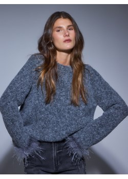 Reserved - Sweter z ozdobnym detalem - szary ze sklepu Reserved w kategorii Swetry damskie - zdjęcie 187684237