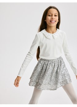 Reserved - Koszulka z aplikacją - złamana biel ze sklepu Reserved w kategorii Bluzki dziewczęce - zdjęcie 187684339