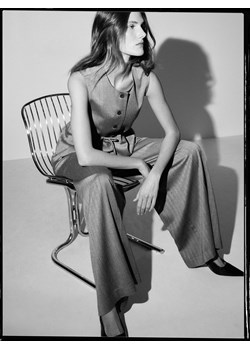 Reserved - Szerokie spodnie w paski - ciemnoszary ze sklepu Reserved w kategorii Spodnie damskie - zdjęcie 187684446