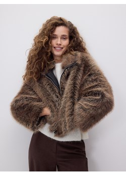 Reserved - Kurtka z imitacji futra - brązowy ze sklepu Reserved w kategorii Futra damskie - zdjęcie 187684487