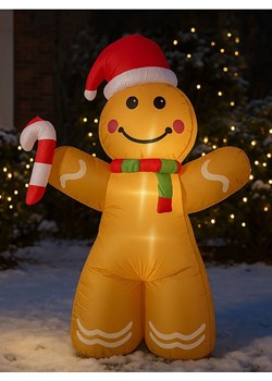 Sinsay - Dmuchana dekoracja ogrodowa piernikowy ludzik LED - żółty ze sklepu Sinsay w kategorii Dekoracje bożonarodzeniowe - zdjęcie 187685186