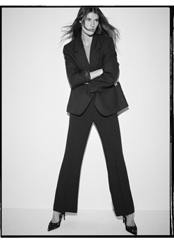 Reserved - Spodnie flare z metaliczną nitką - czarny ze sklepu Reserved w kategorii Spodnie damskie - zdjęcie 187686266