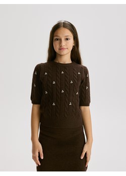 Reserved - Sweter z domieszką wełny - brązowy ze sklepu Reserved w kategorii Swetry dziewczęce - zdjęcie 187686288