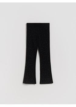 Reserved - Bawełniane legginsy z aplikacją - czarny ze sklepu Reserved w kategorii Spodnie dziewczęce - zdjęcie 187686335