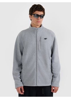 Męski polar rozpinany ze stójką 4F 4FRMM00TFLEM435 - szary ze sklepu Sportstylestory.com w kategorii Bluzy męskie - zdjęcie 187686727