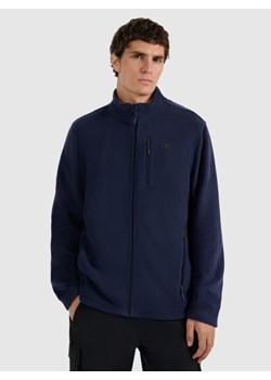 Męski polar rozpinany ze stójką 4F 4FRMM00TFLEM435 - granatowy ze sklepu Sportstylestory.com w kategorii Bluzy męskie - zdjęcie 187686736