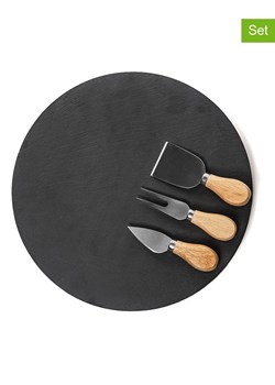 Homla 4-częściowy zestaw &quot;Stone&quot; w kolorze czarno-beżowym do sera ze sklepu Limango Polska w kategorii Misy i tace dekoracyjne - zdjęcie 187687007