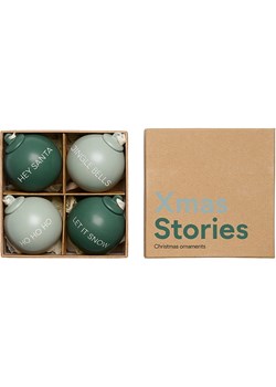 Design Letters Bombki (4 szt.) &quot;XMAS Stories&quot; w kolorze zielonym - Ø 6 cm ze sklepu Limango Polska w kategorii Dekoracje bożonarodzeniowe - zdjęcie 187687039