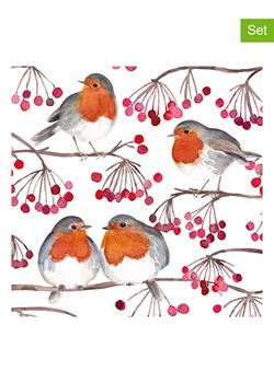 ppd Serwetki (40 szt.) &quot;Birds &amp; Berries&quot; w kolorze biało-pomarańczowo-czerwonym ze sklepu Limango Polska w kategorii Akcesoria kuchenne - zdjęcie 187689039