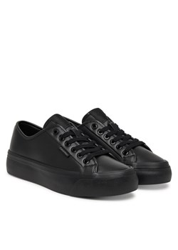 Sneakersy Calvin Klein Vulc Flatf Lace Up Lth YW0YW01932 Czarny ze sklepu eobuwie.pl w kategorii Buty sportowe damskie - zdjęcie 187689495