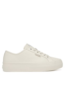 Sneakersy Calvin Klein Vulc Flatf Lace Up Lth YW0YW01932 Biały ze sklepu eobuwie.pl w kategorii Buty sportowe damskie - zdjęcie 187689547