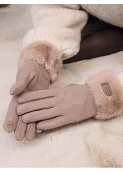 RĘKAWICZKI DZIANINOWE  Z FUTERKIEM I NASZYWKĄ- FANGO ze sklepu olika.com.pl w kategorii Rękawiczki damskie - zdjęcie 187690097